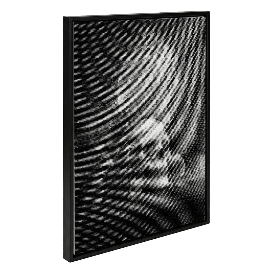 Totenkopf mit Blumen-Punktmalerei