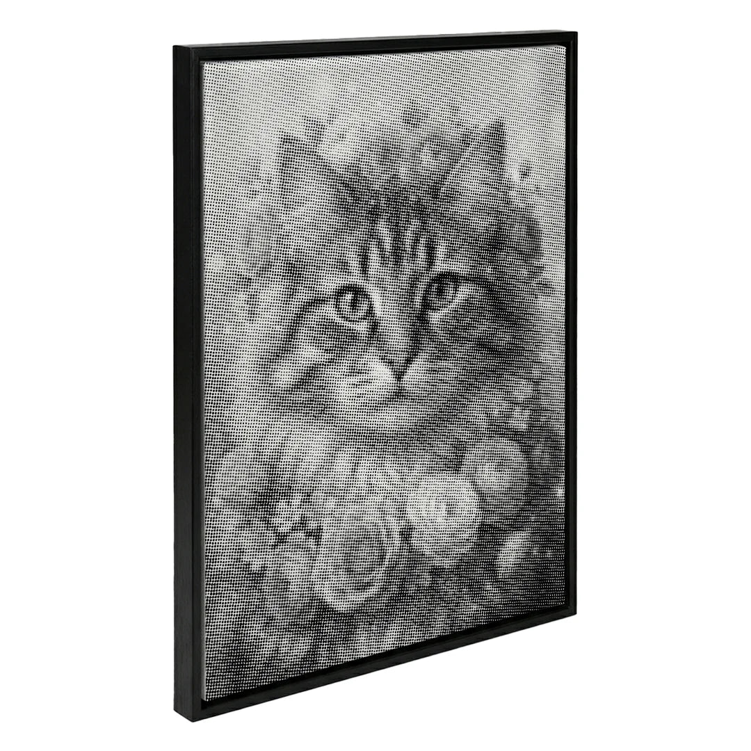 Kat met bloemen Dot Painting