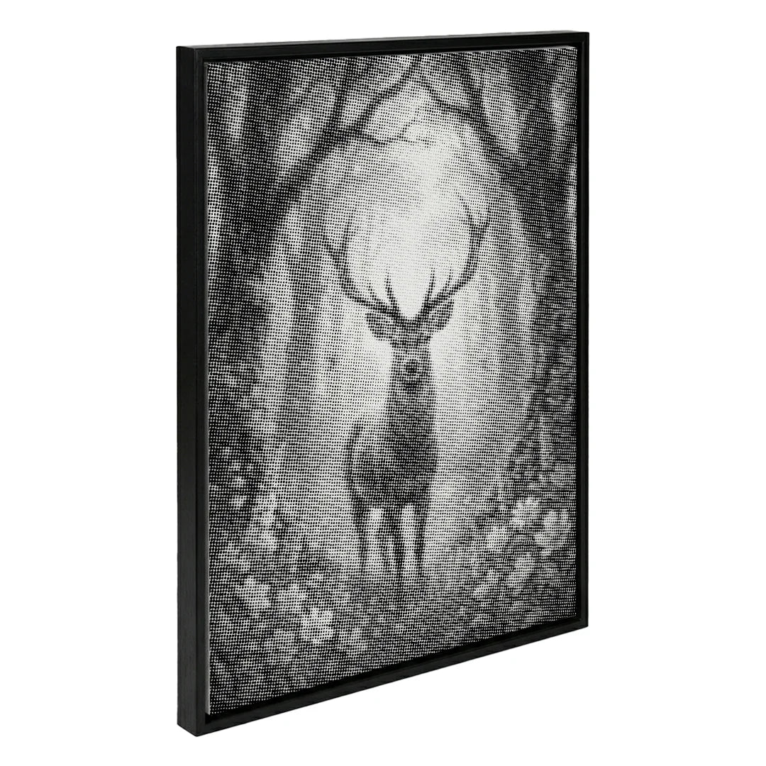 Hirsch mit Blumen-Punktmalerei