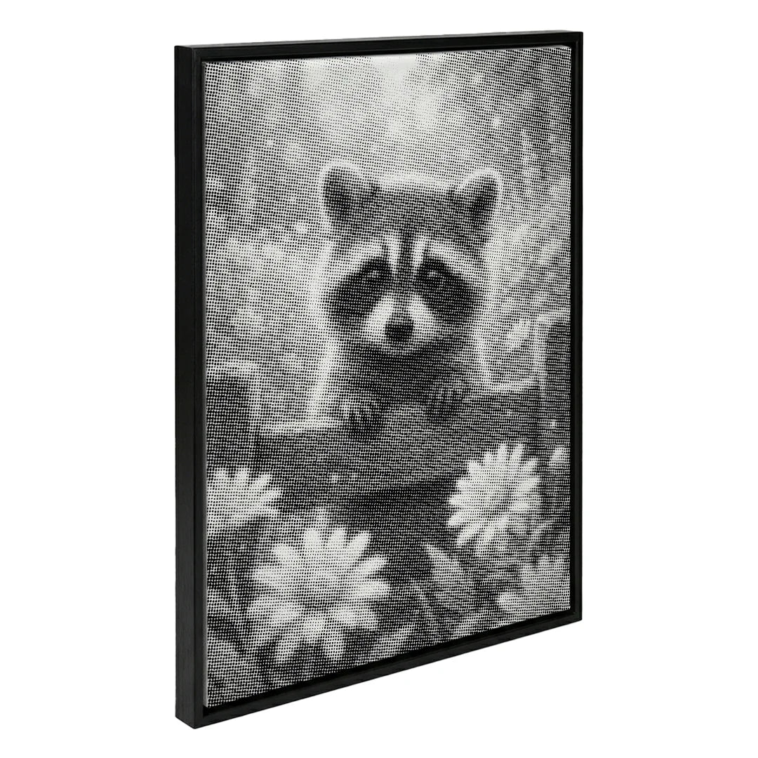 Waschbär mit Blumen-Punktmalerei