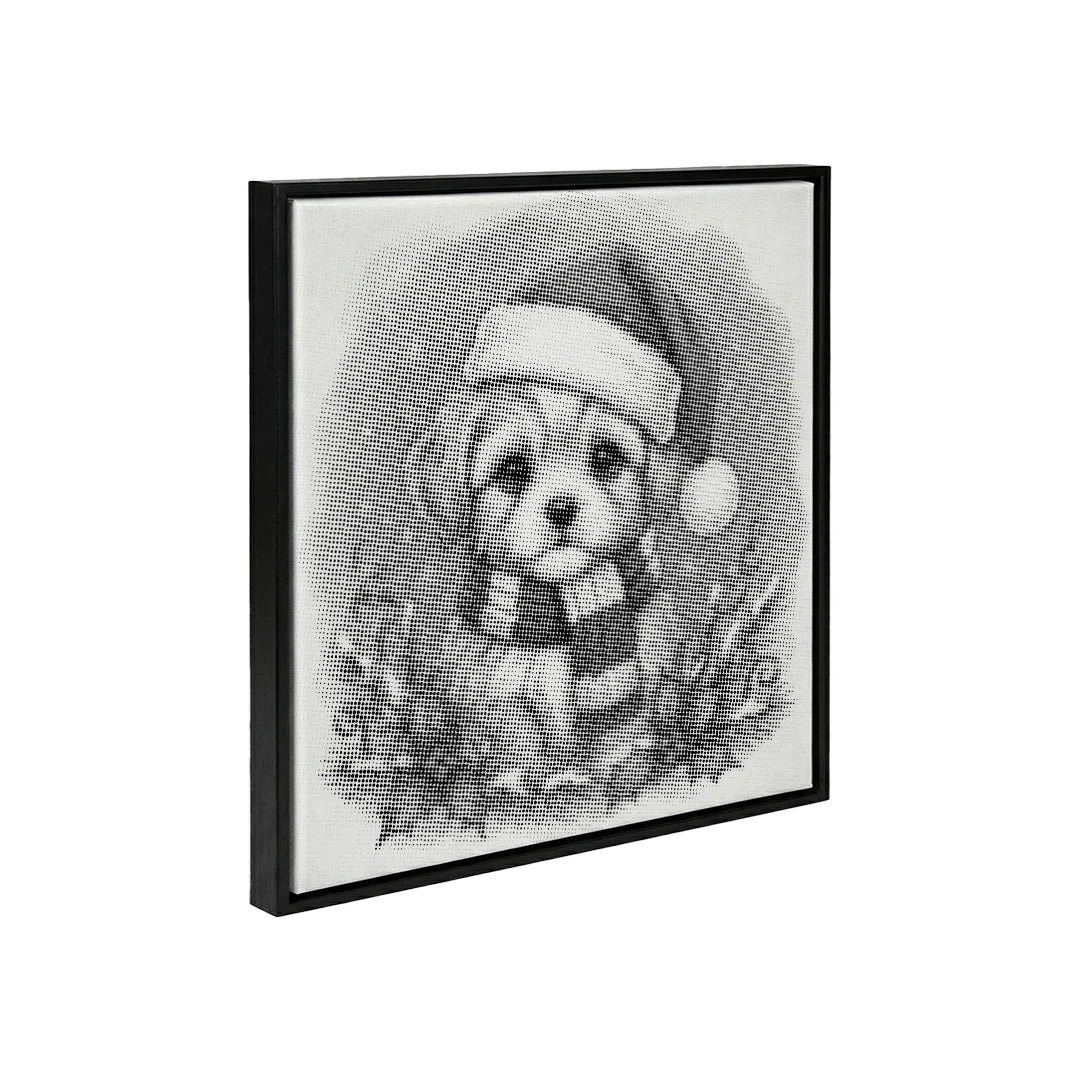 Kerstpuppy 2-punts schilderij