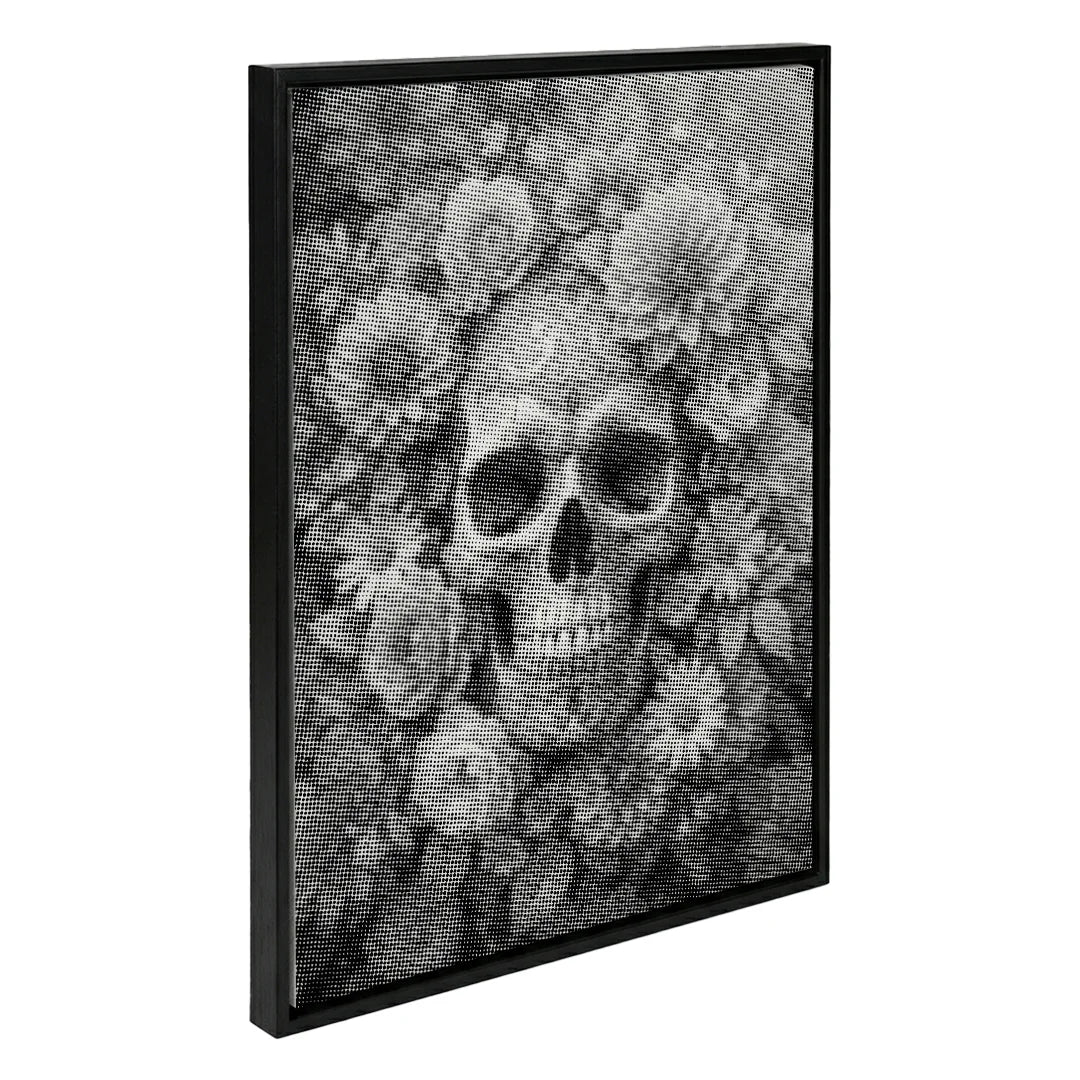 Totenkopf mit Blumen-Punktmalerei