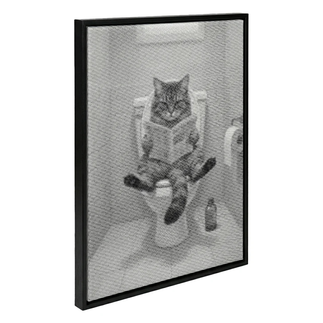 Katze auf der Toilette Punktmalerei