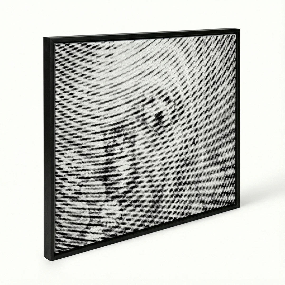 Kat hond en Bunny Dot schilderij