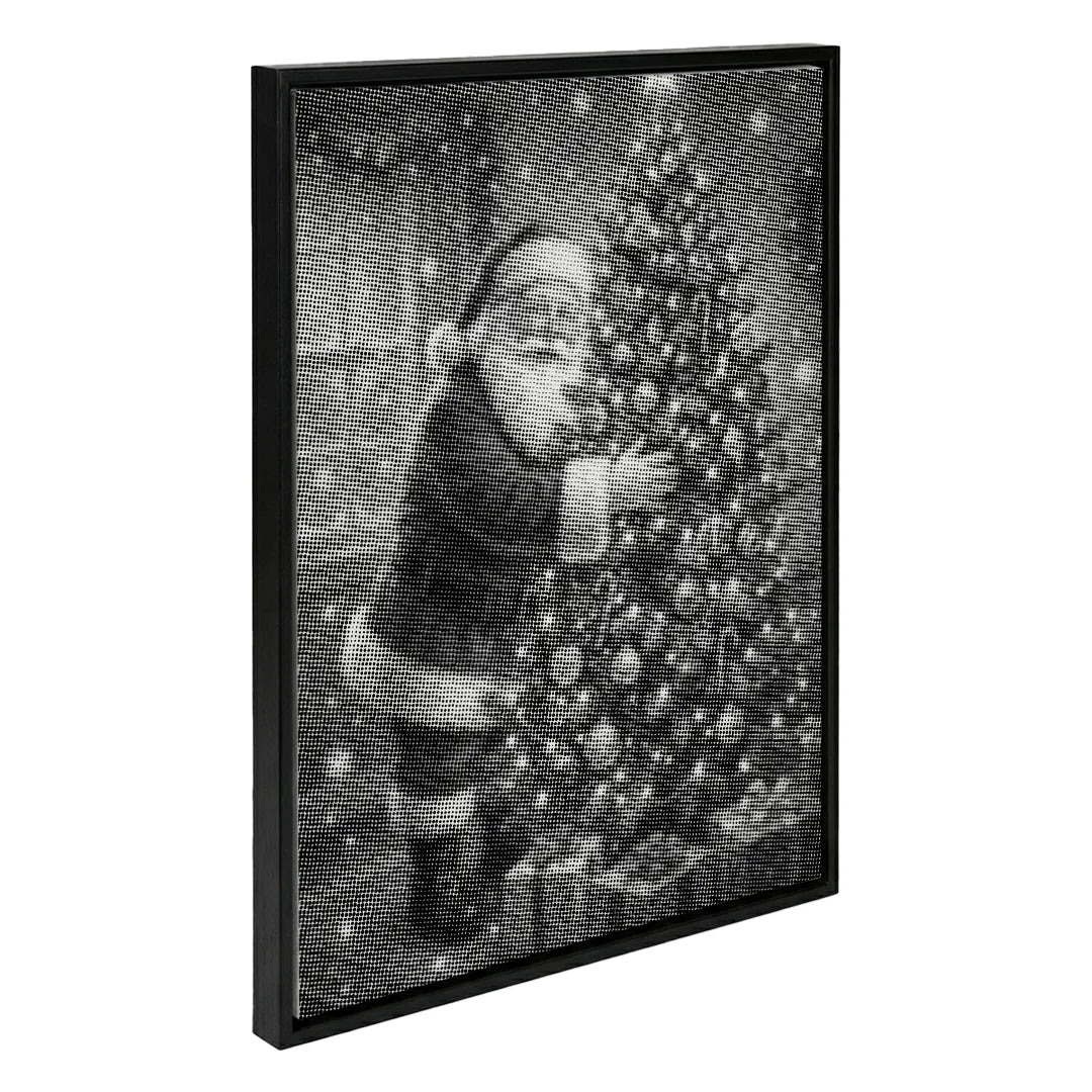De Kerstman versiert de kerstboom-dot-schilderij