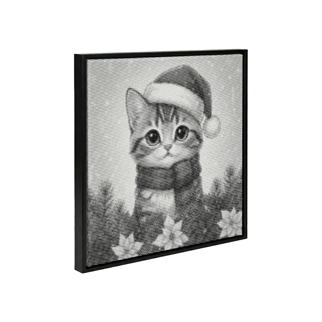 Katje met kerstmuts Dot Painting