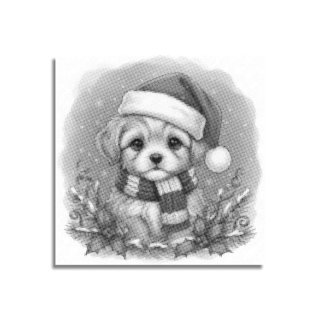 Kerstpuppy 2-punts schilderij