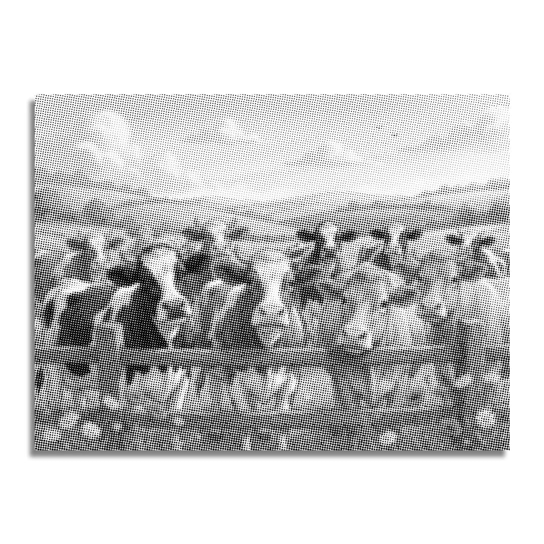 Glückliche Bauernhofkühe Punktmalerei