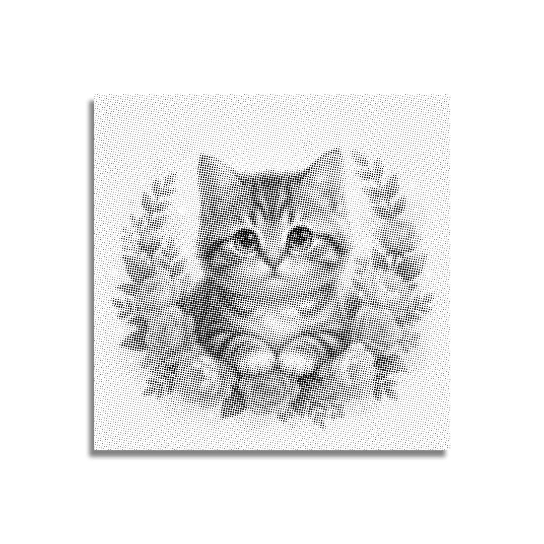 Katze mit Blumen 2-Punkt-Malerei