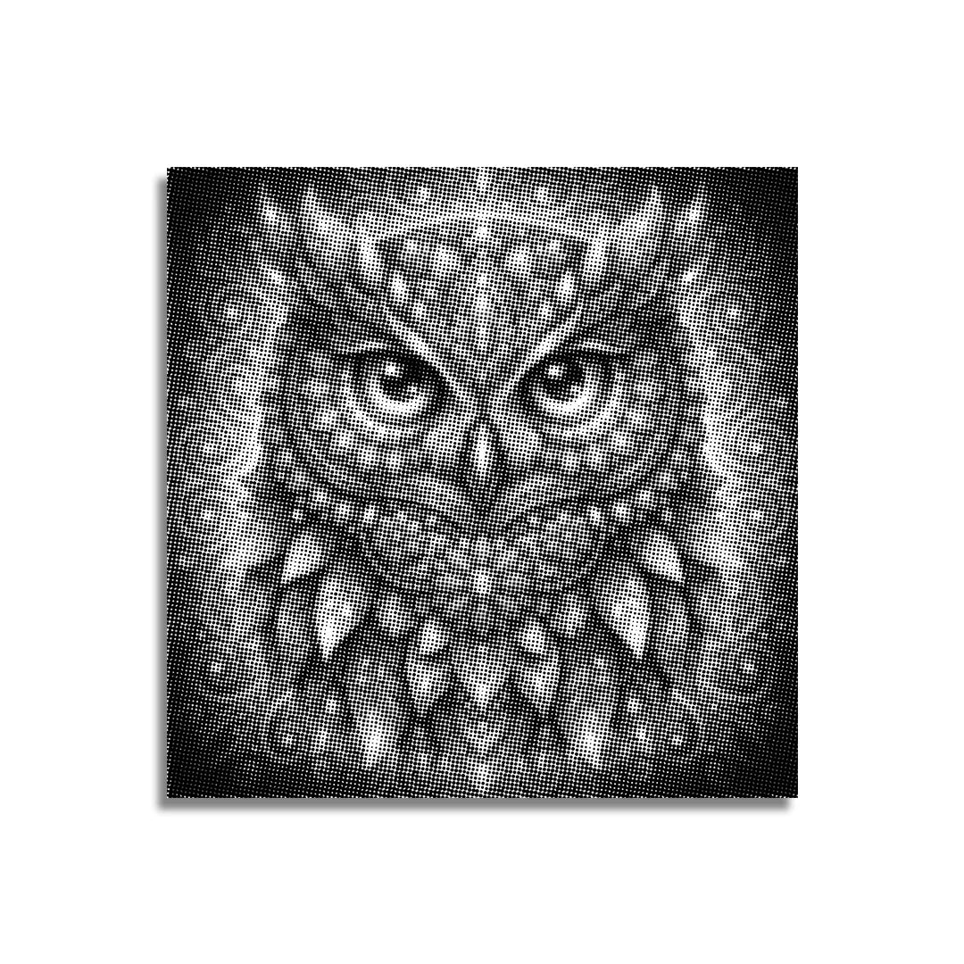 Eulen-Mandala-Punktmalerei