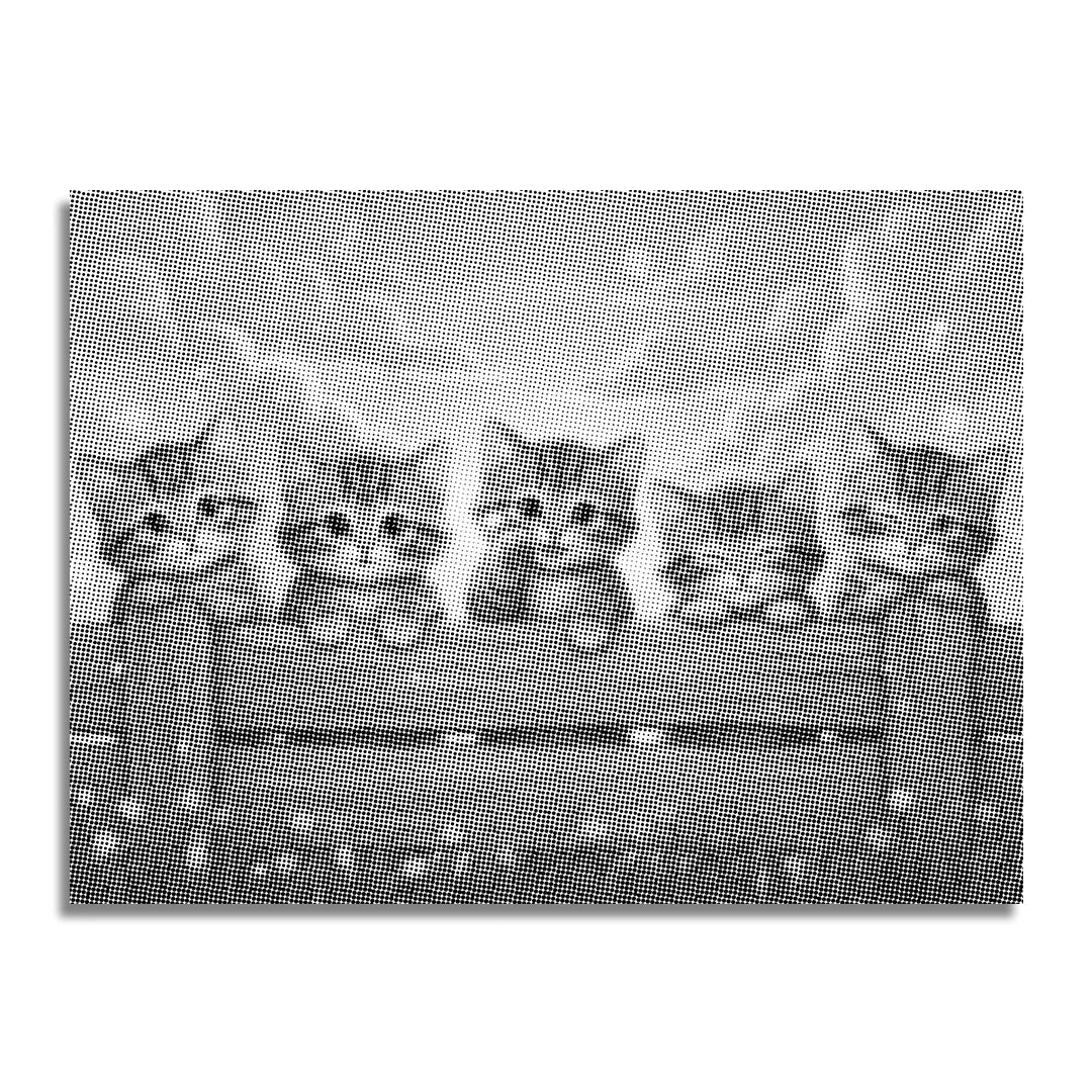 Kätzchen auf dem Zaun-Punktmalerei