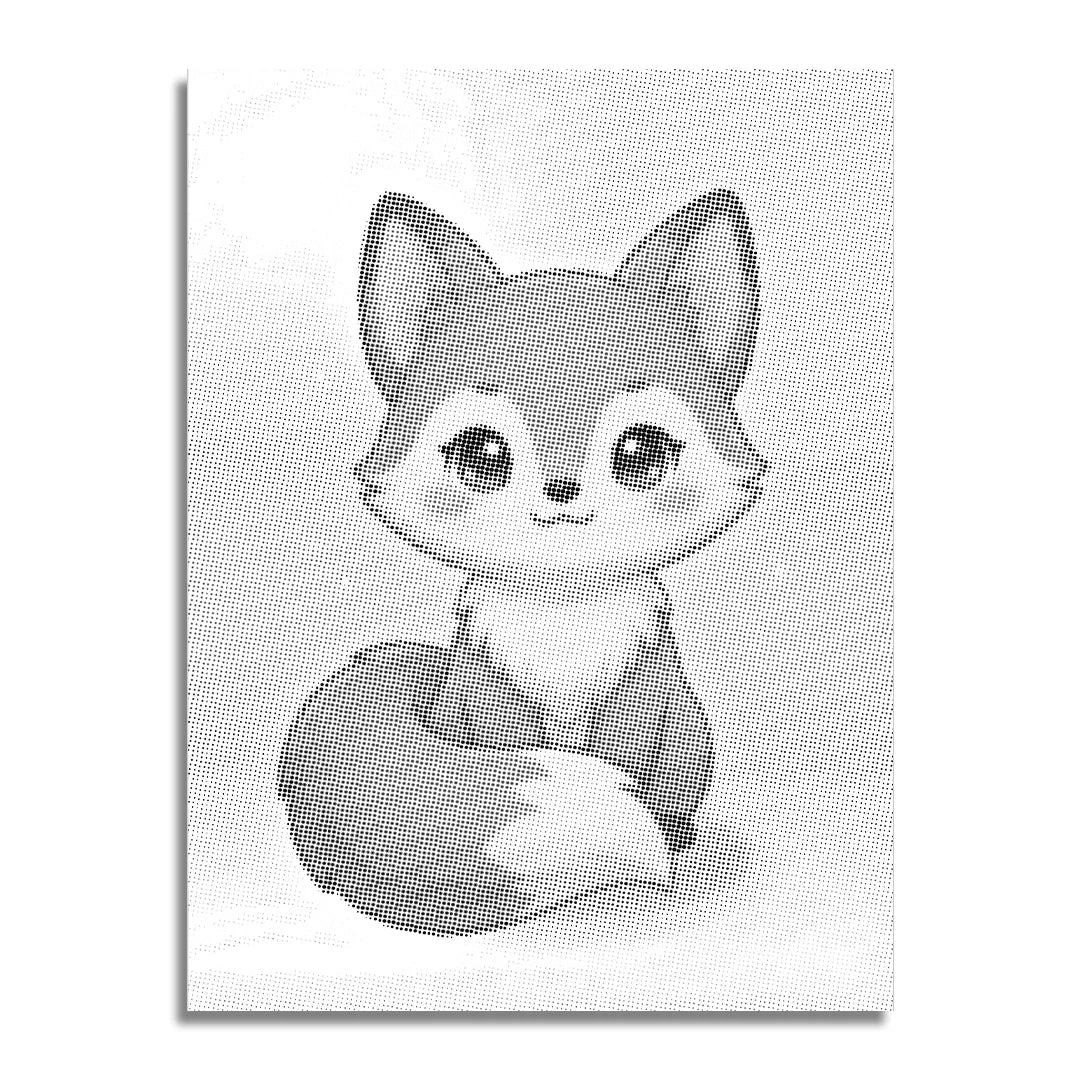 Schattig Fox Dot schilderij