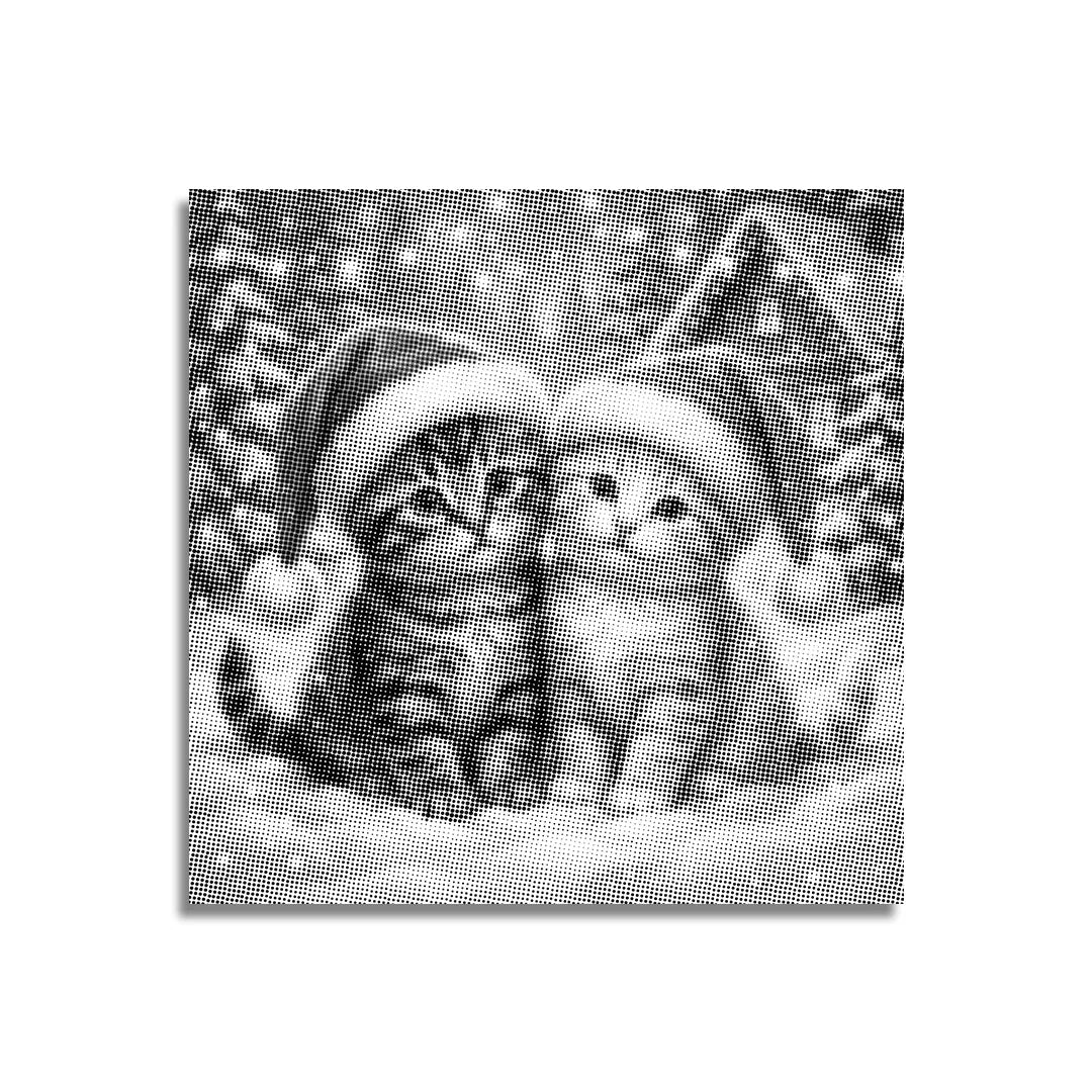 Kerst Kitten Dot schilderij