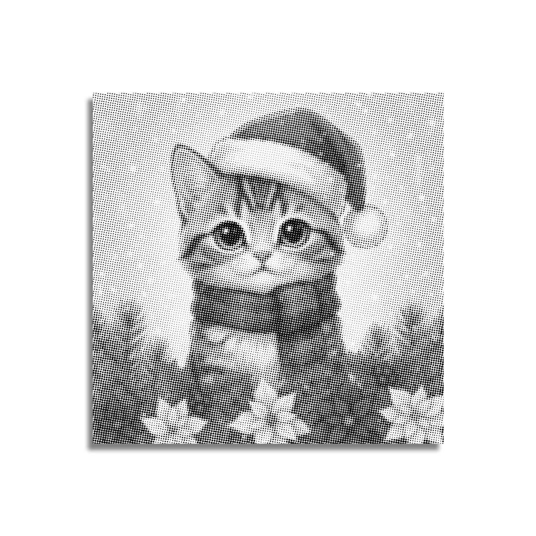 Katje met kerstmuts Dot Painting