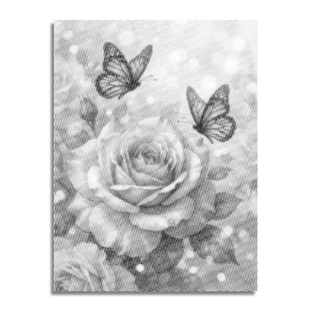 Vlinder met Rose Dot Painting