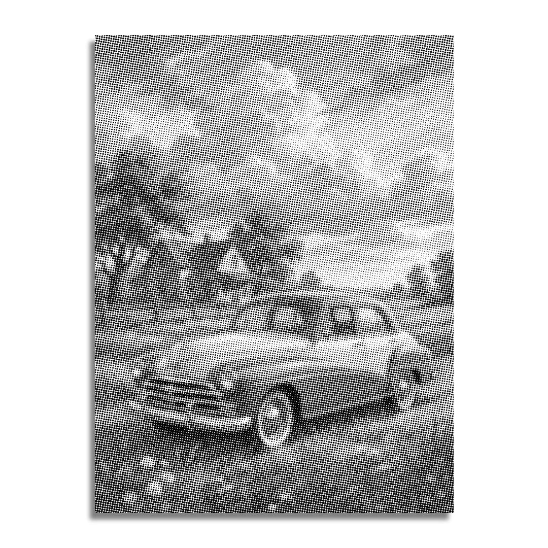 Oude auto op de boerderij Dot Painting