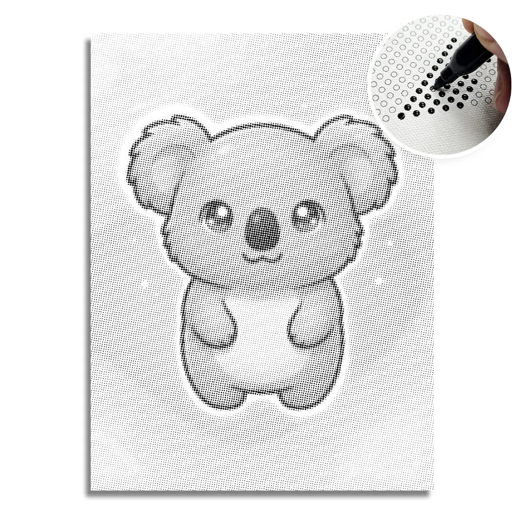 Vrouwen met een Wolf dot painting