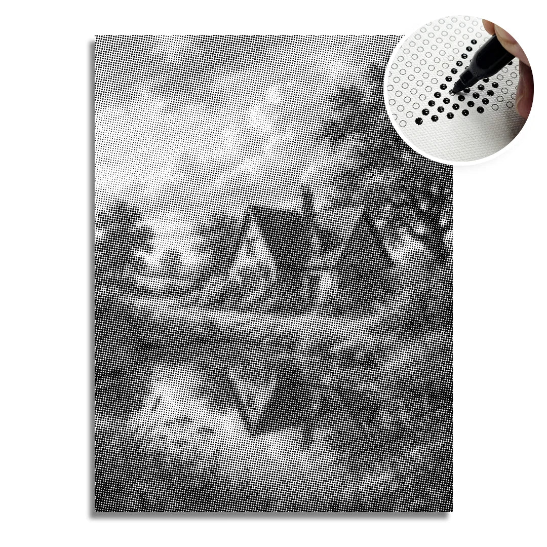 Haus auf der Heide-Punktmalerei