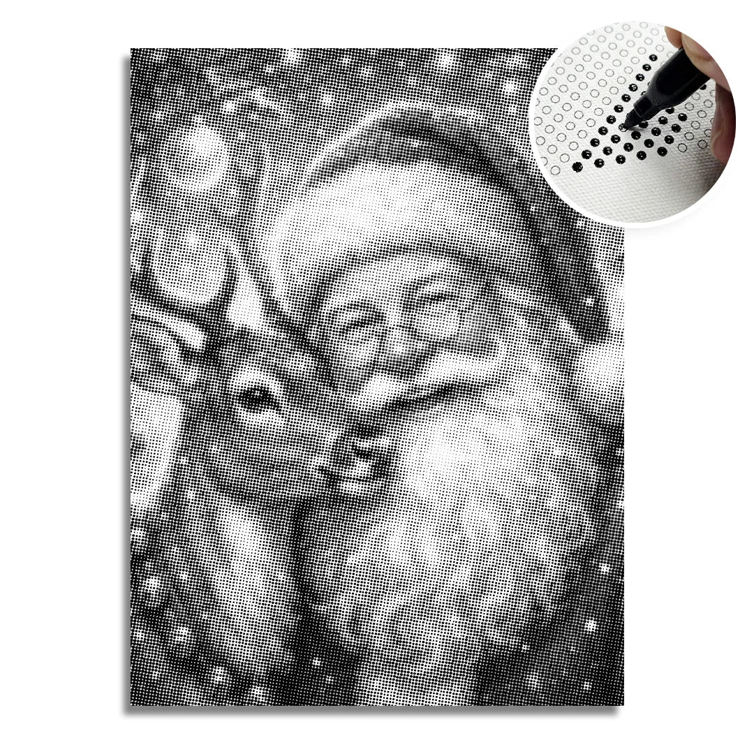 Kerstman met rendier 2-punts schilderij