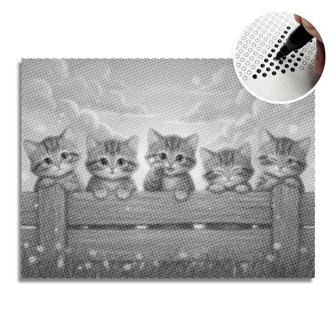 Vrouwen met een Wolf dot painting