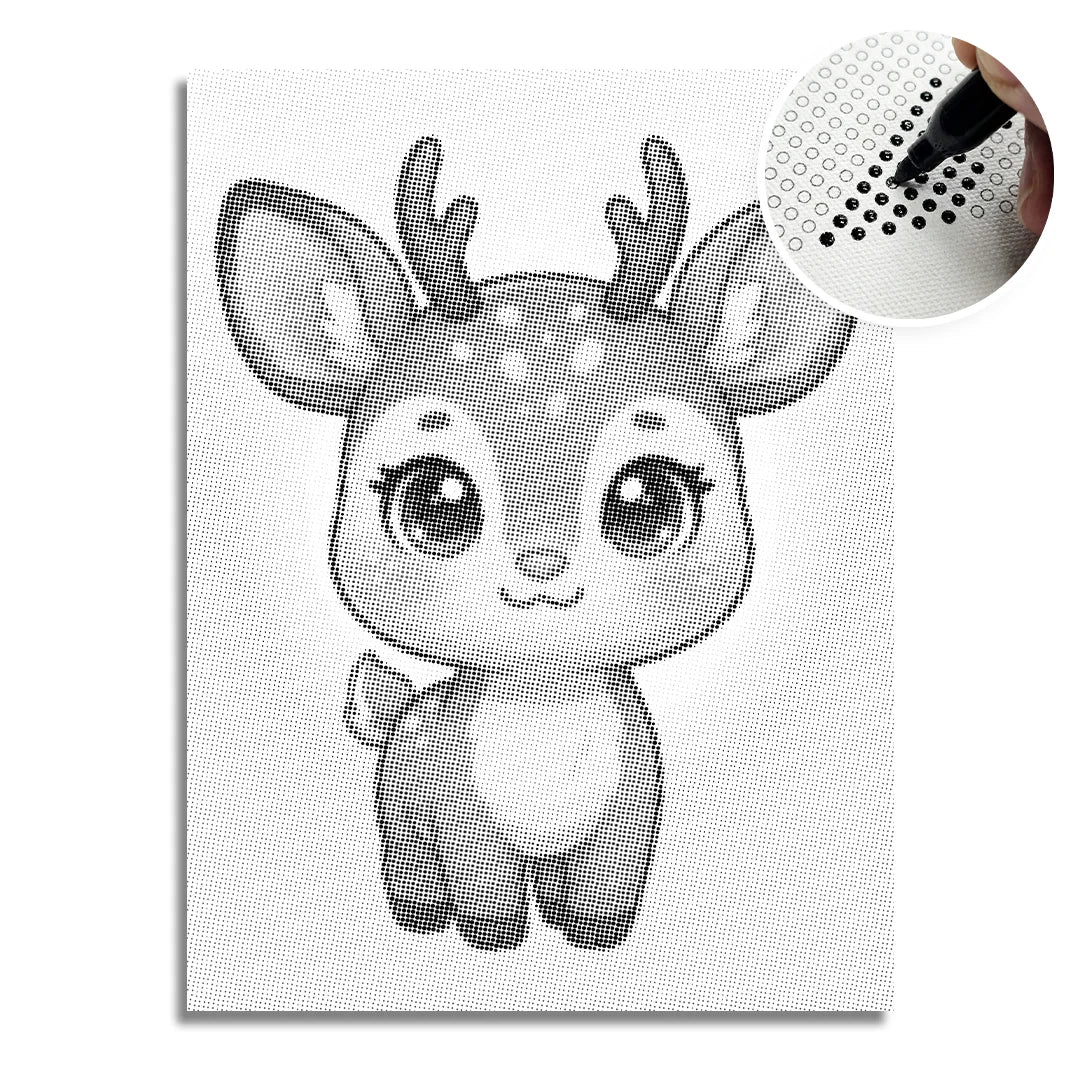 Vrouwen met een Wolf dot painting