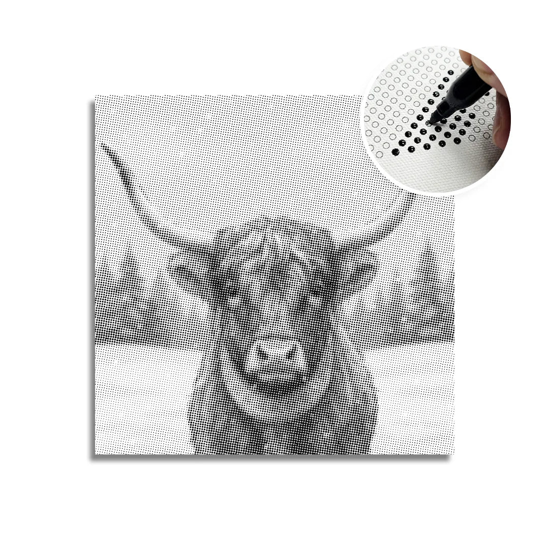 Scottish Highlander Christmas Dot Painting