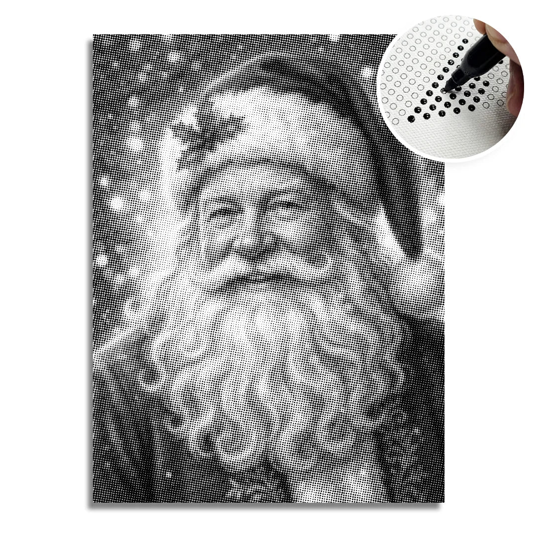 Kerstman 4 Dot schilderij