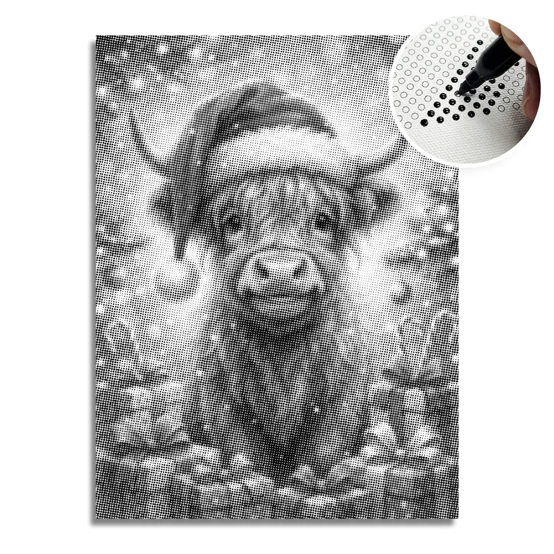 Vrouwen met een Wolf dot painting