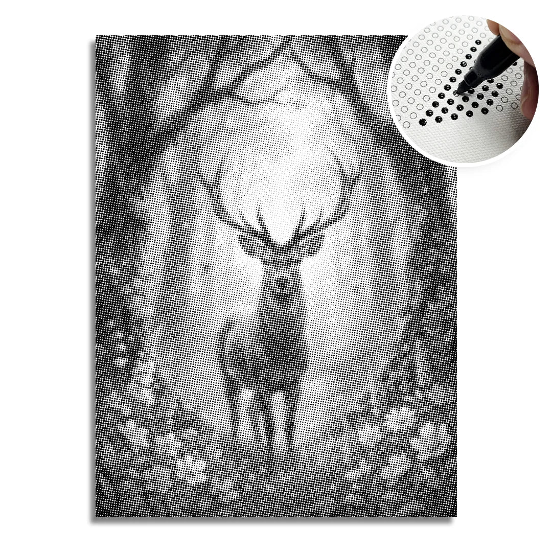 Vrouwen met een Wolf dot painting