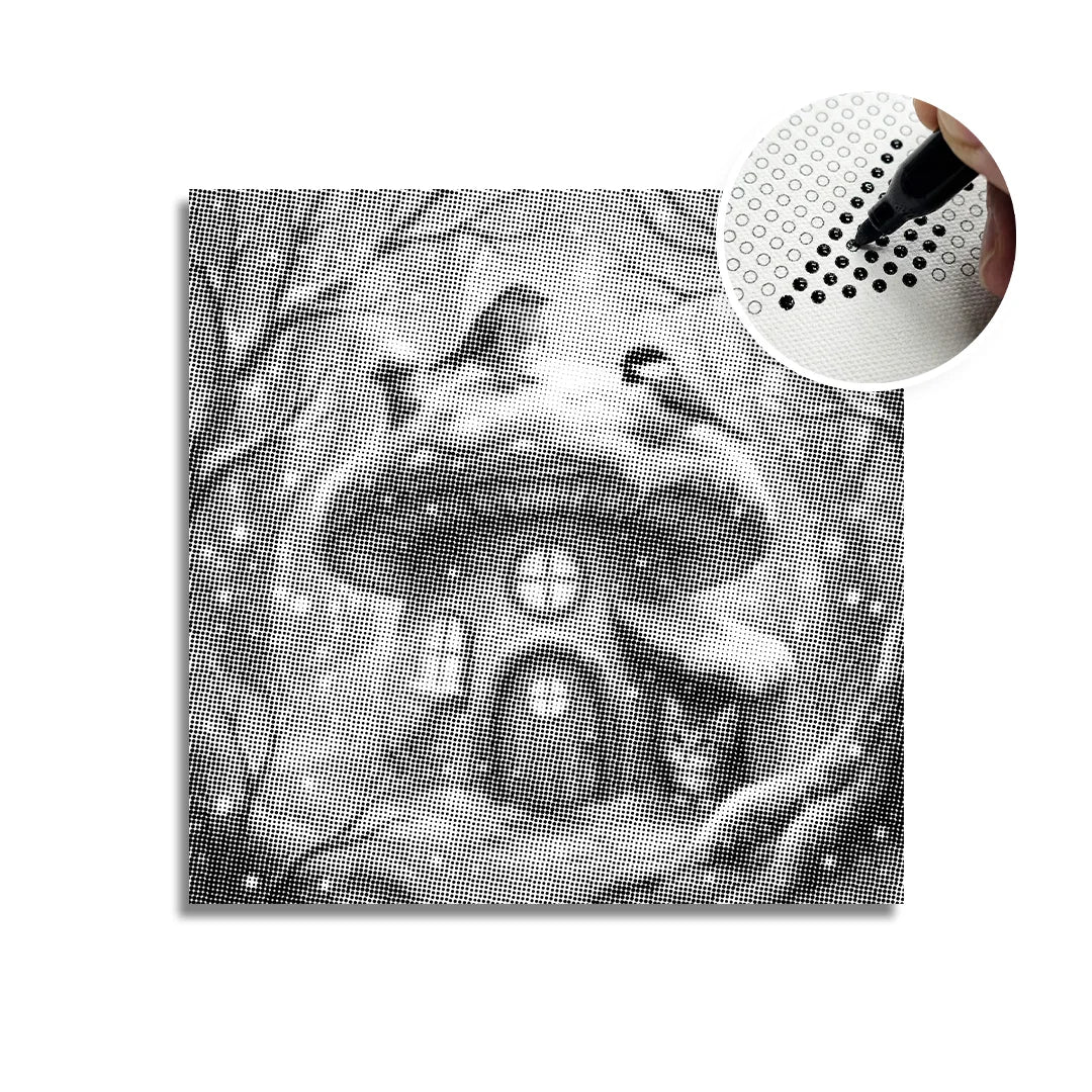 Vrouwen met een Wolf dot painting