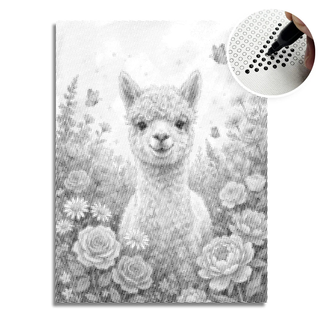 Alpaca met Bloemen Dot Painting Kit