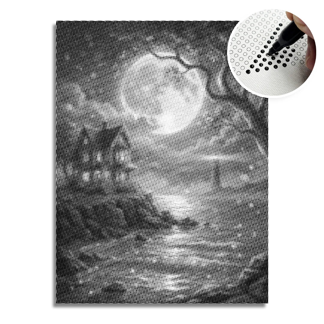 Blick auf die Punktmalerei des Leuchtturms