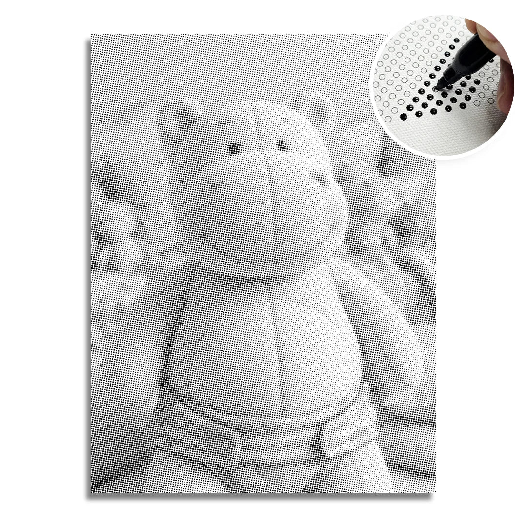 Vrouwen met een Wolf dot painting