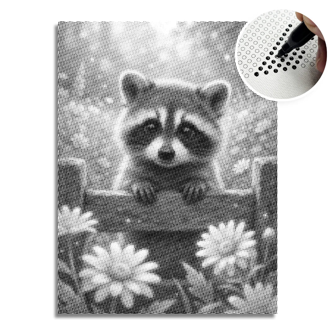 Vrouwen met een Wolf dot painting