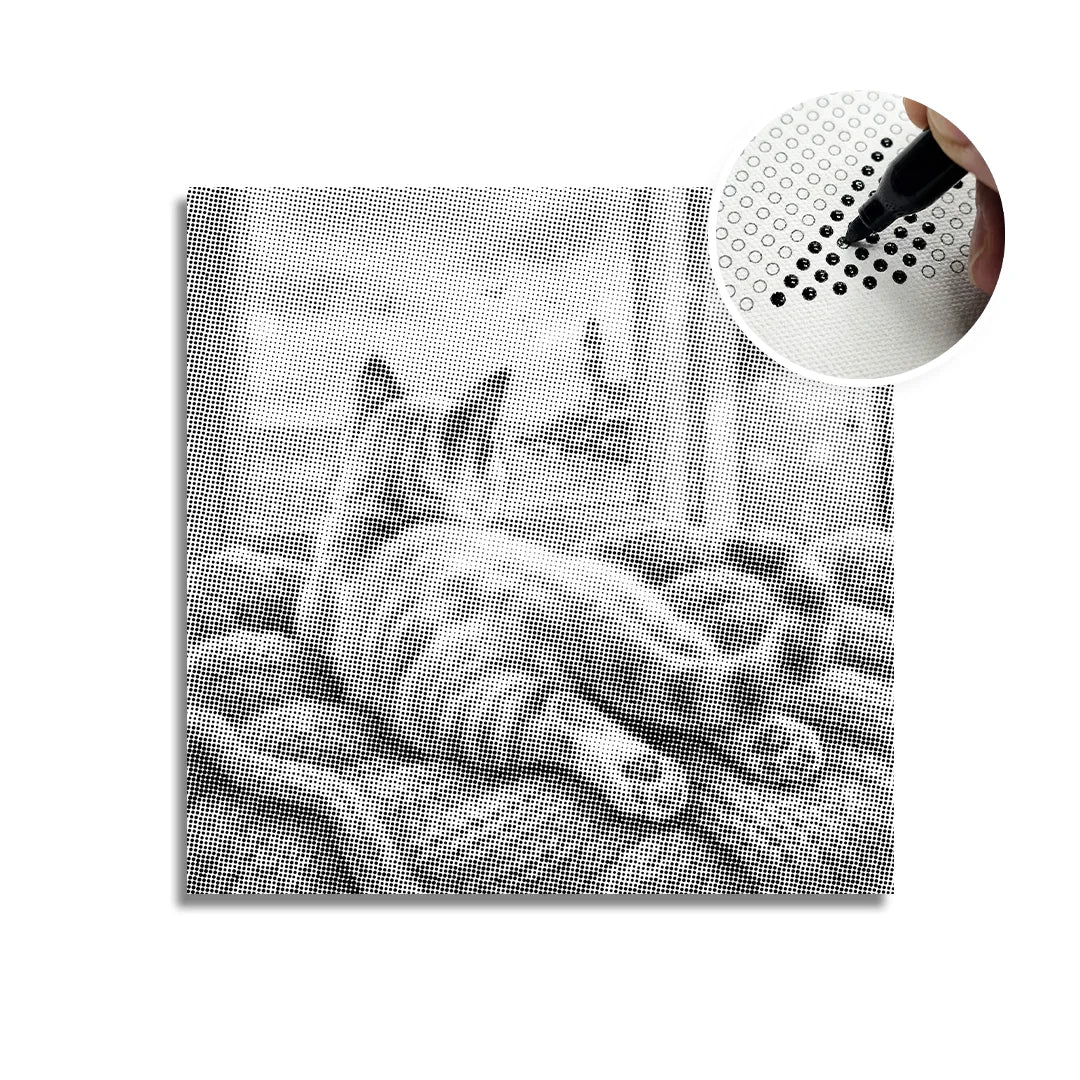 Vrouwen met een Wolf dot painting