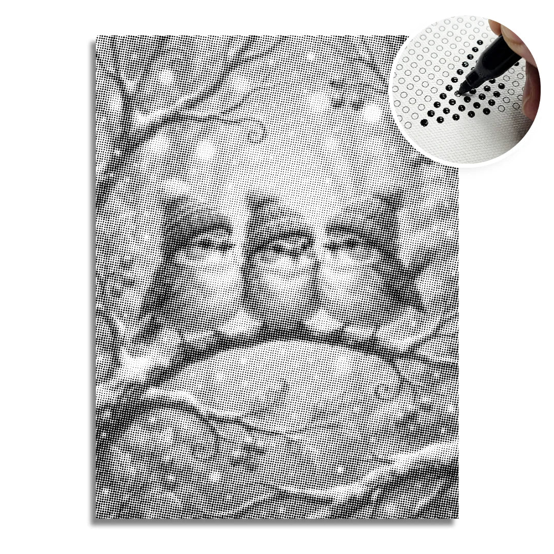 Vogels met hoeden Dot Painting