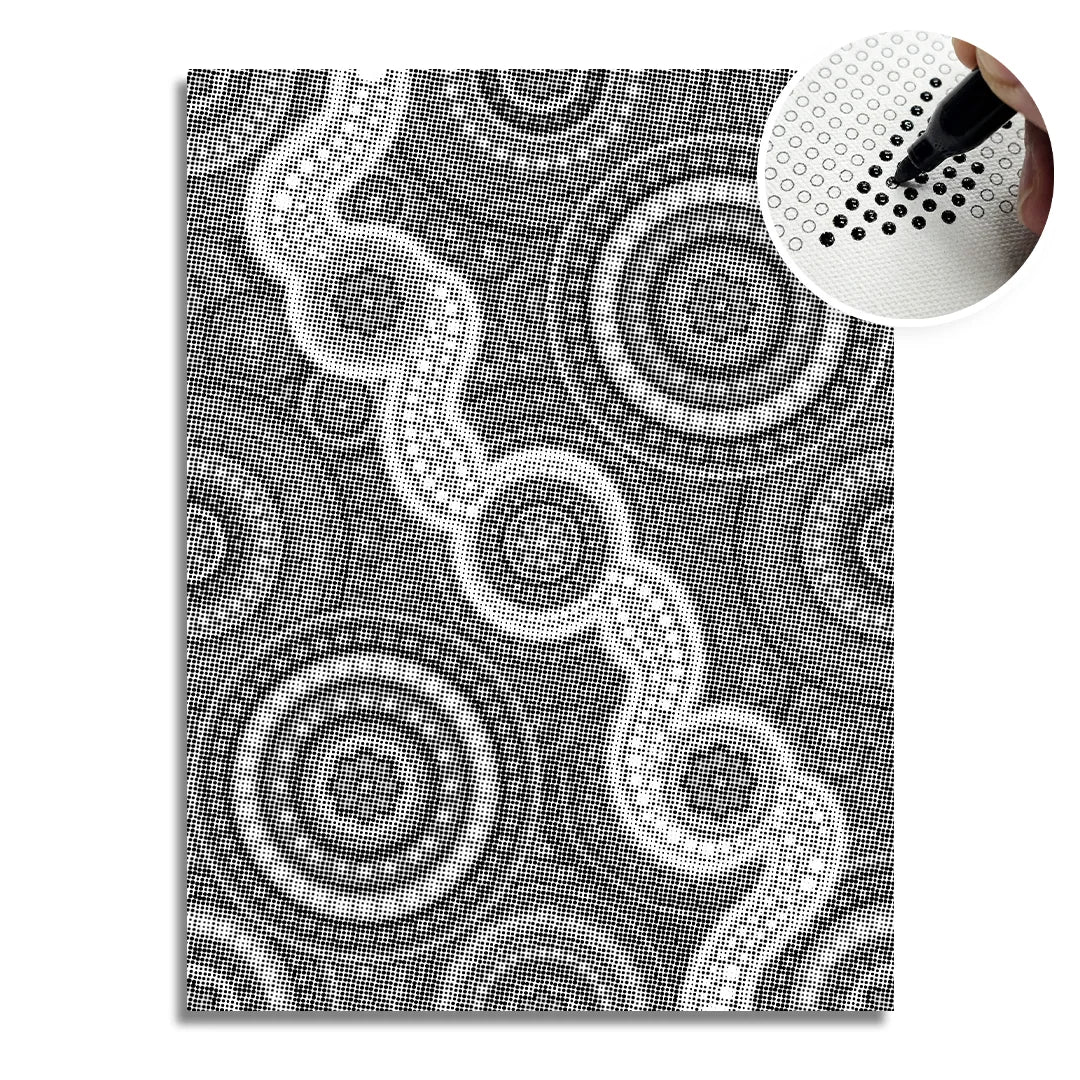 Vrouwen met een Wolf dot painting