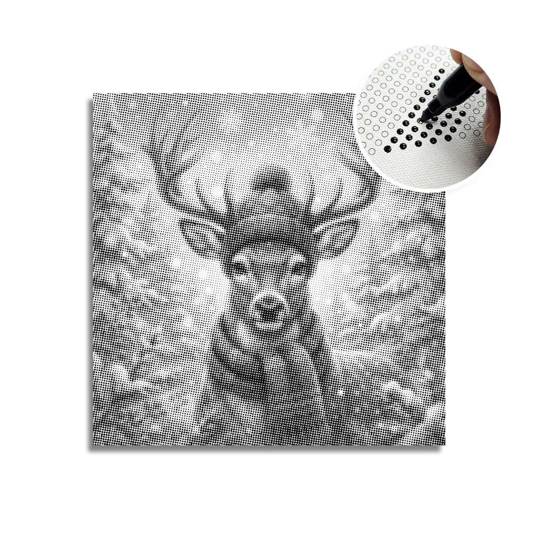 Vrouwen met een Wolf dot painting