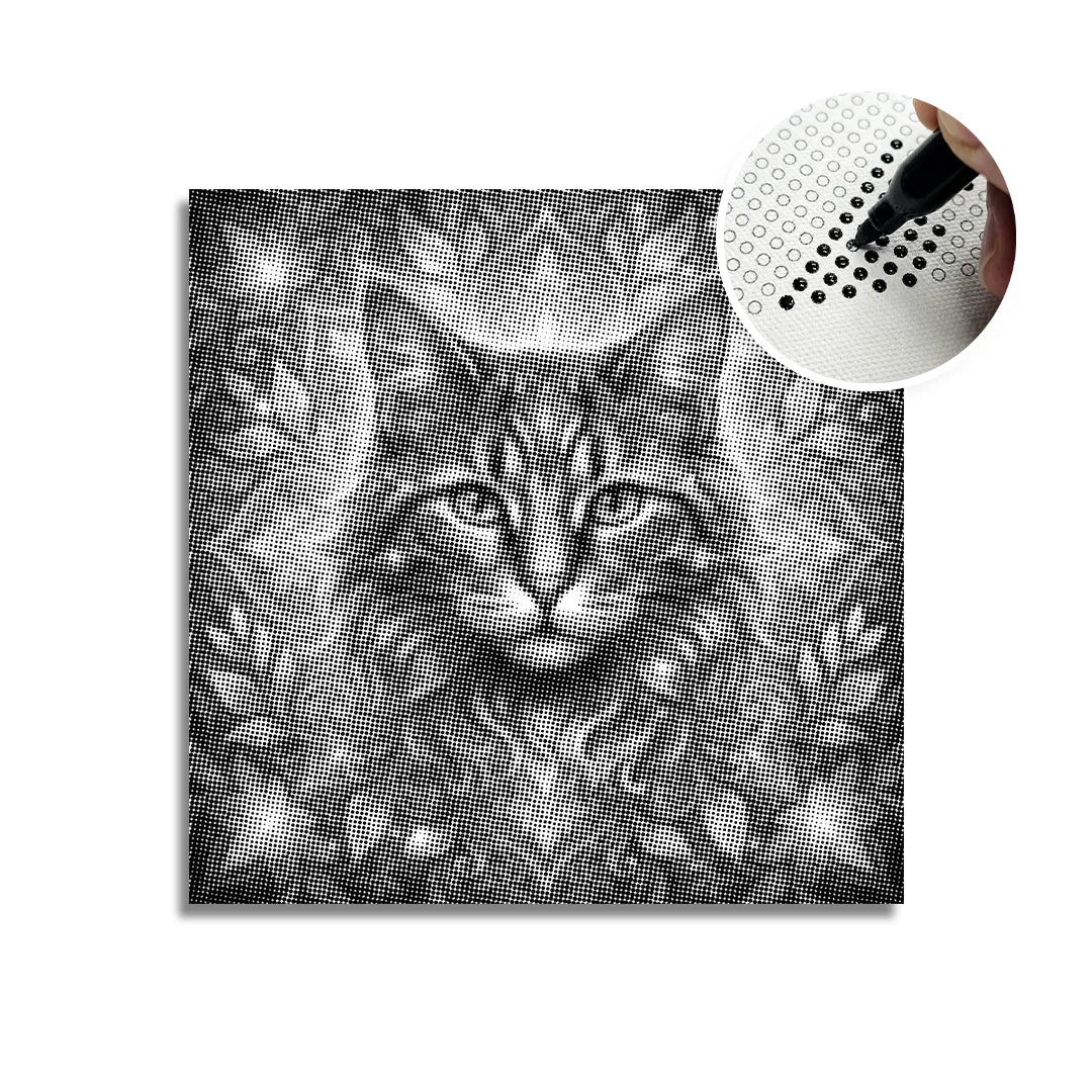 Vrouwen met een Wolf dot painting