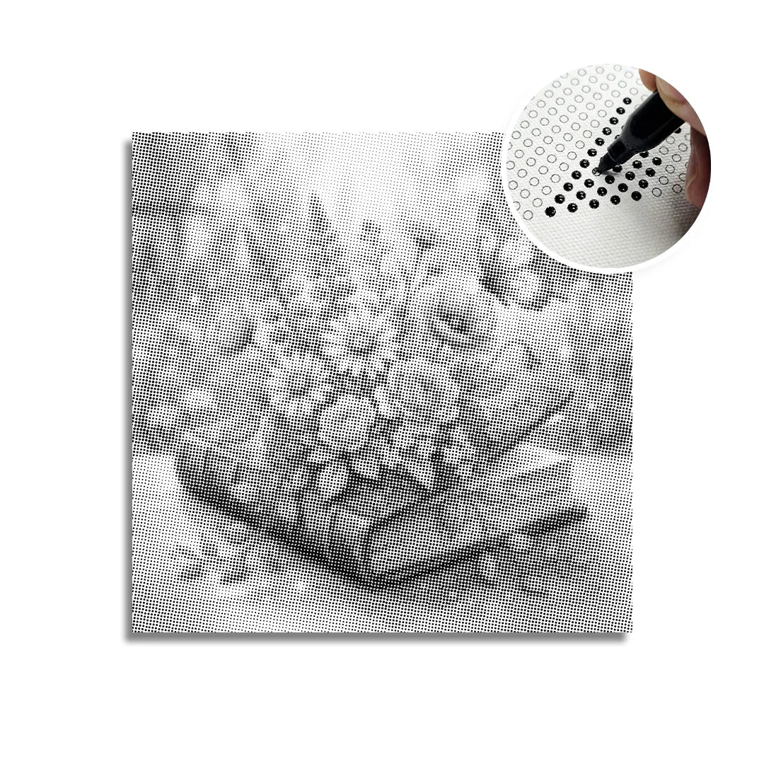 Vrouwen met een Wolf dot painting