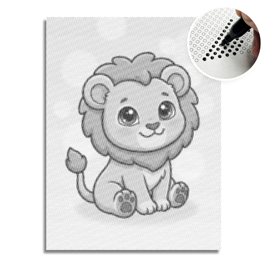 Vrouwen met een Wolf dot painting