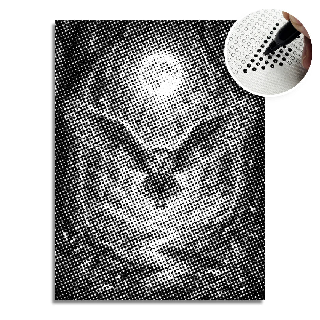 Vrouwen met een Wolf dot painting