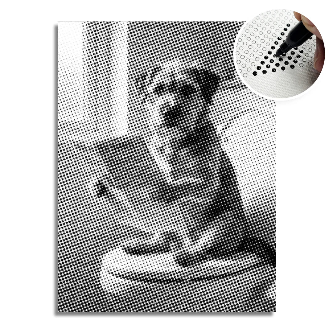 Dog on A Toilet 2 Dot Painting