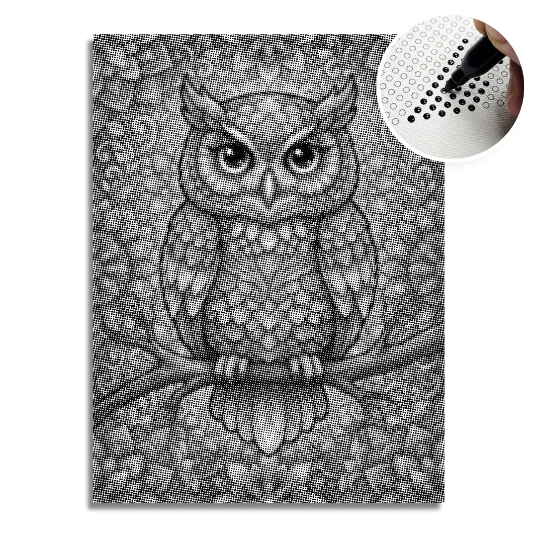 Vrouwen met een Wolf dot painting