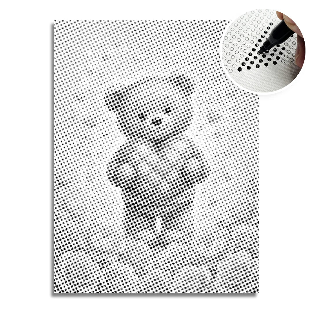 Vrouwen met een Wolf dot painting