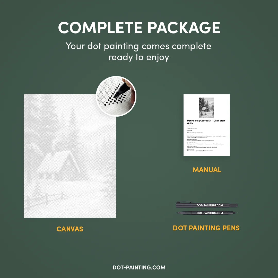 Gezellig Huis in het Sneeuwpuntschilderij