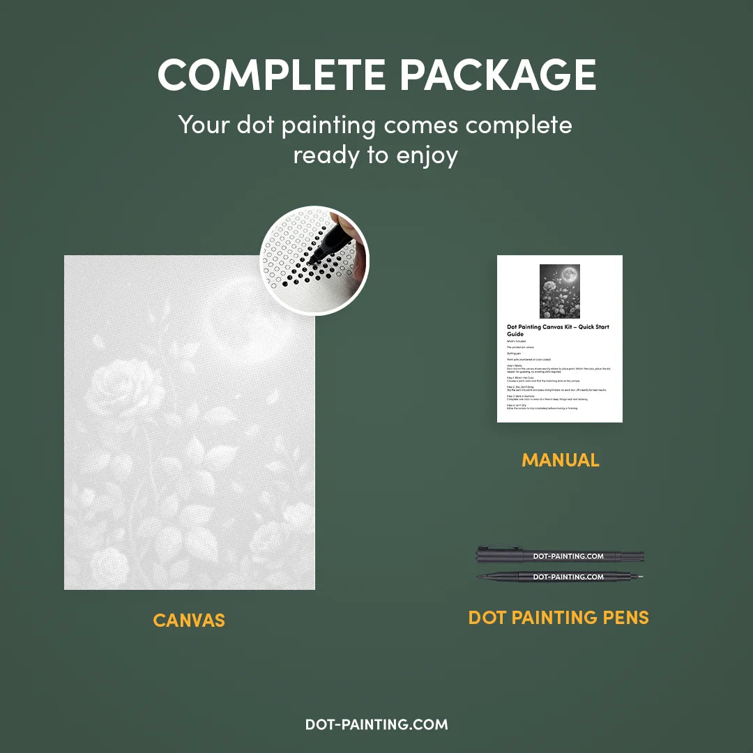 Rosen und die Mondpunktmalerei