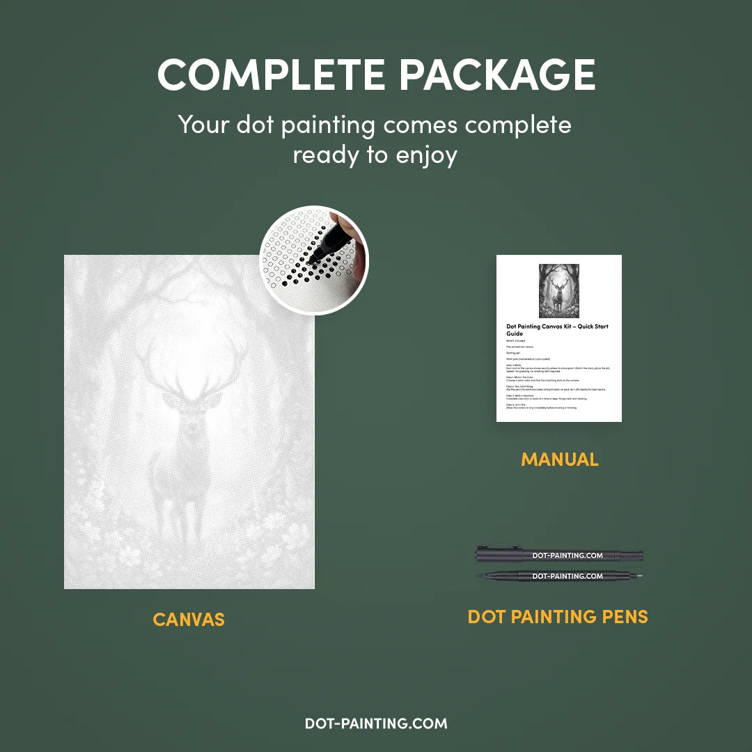 Hirsch mit Blumen-Punktmalerei