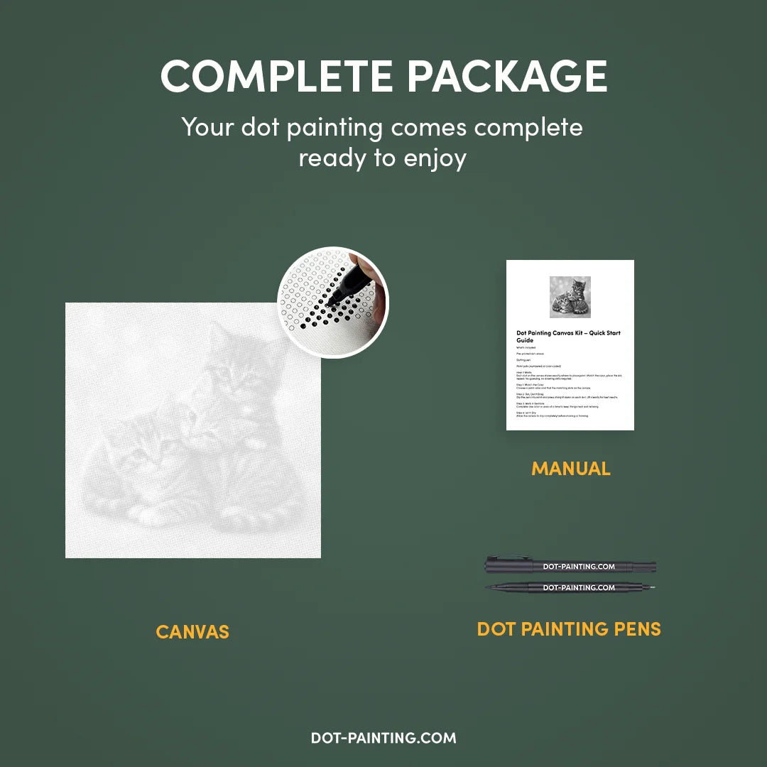 3 süße Kätzchen-Punktmalerei