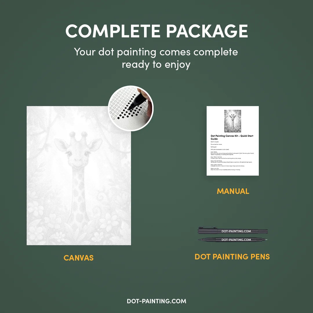 Giraffe mit Blumen-Punktmalerei